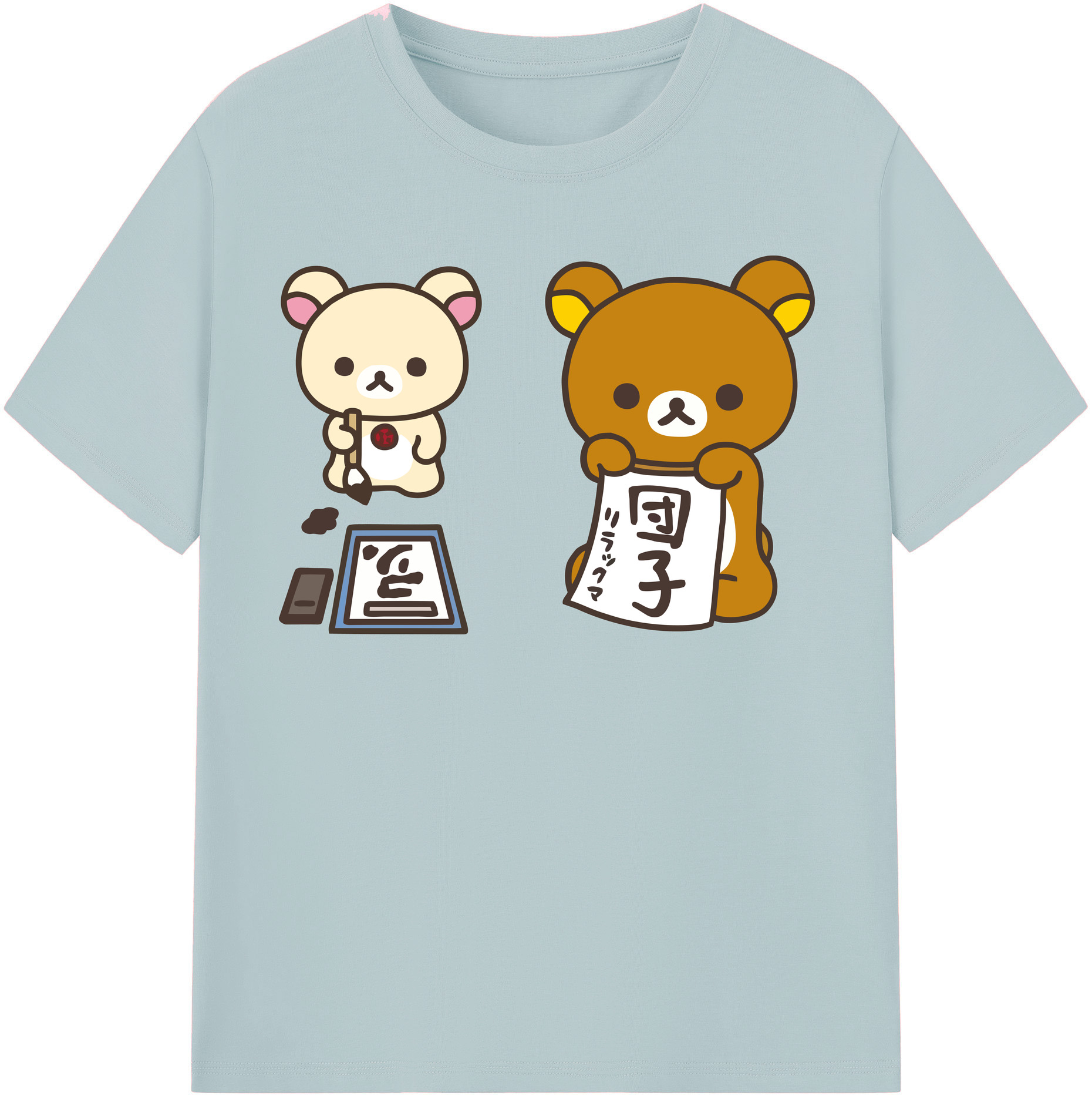 （画像用） リラックマ リラックマ キイロイトリ Rilakkuma Korilakkuma Kiiroitori 綿100％半袖Tシャツ（フロントプリント）